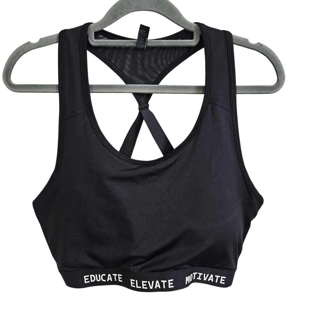 TriDri Medium Impact Sports Bra Black TD920 Fuerza Training System Gym Size XL